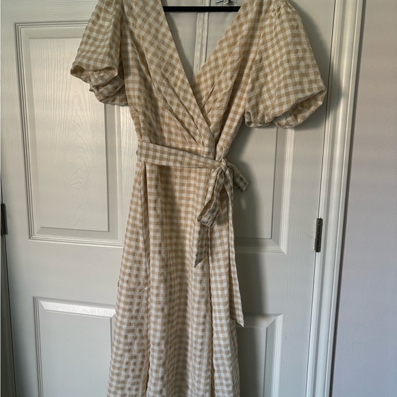 Kensie Womens Midi Dress Beige Sz 12 - Picture 14 of 14
